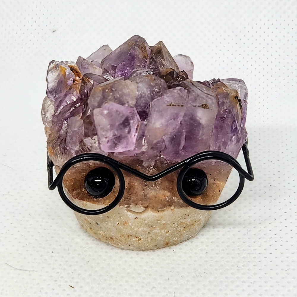 Adorable Genuine Amethyst Cluster Groot, Crystal Carving - Picture 5 of 6